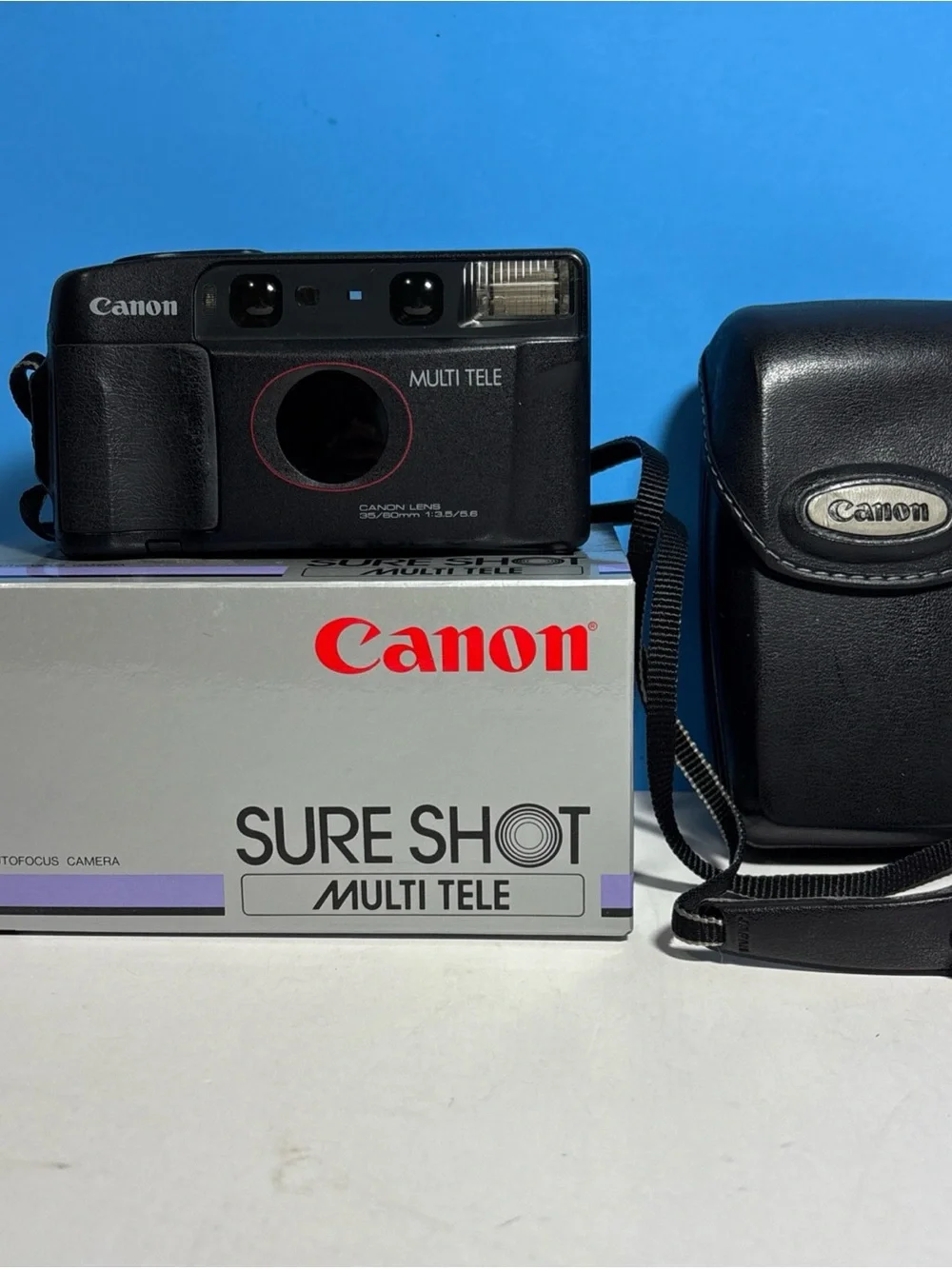 Canon SURE SHOT MULTI TELE Point & Shoot 35mm Film Camera Excellent, No Battery